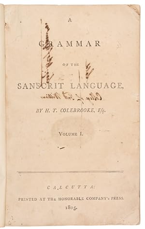 A Grammar of the Sanscrit Language . Volume 1 [all published]