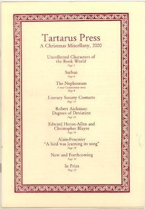 Bild des Verkufers fr TARTARUS PRESS: A CHRISTMAS MISCELLANY zum Verkauf von Granny Artemis Antiquarian Books