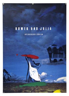 Plakat - Romeo und Julia - Opernhaus Zürich. Siebdruck.