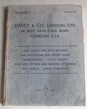 Catalogue No.9. 1949. Ship, Yacht, Boat Fittings. Navigation. Lamps. Cargo Blocks. Pulley Blocks....