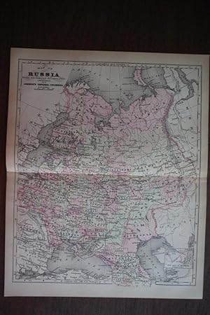 Johnson's Map of Russia - Original (1895)