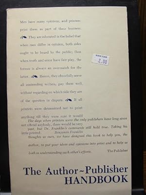 Immagine del venditore per THE AUTHOR-PUBLISHER HANDBOOK venduto da The Book Abyss