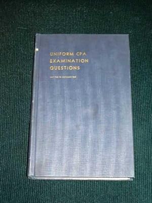 Seller image for Uniform CPA Examination Questions: May 1966 to November 1968 for sale by Lotzabooks