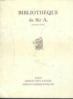 Imagen del vendedor de BIBLIOTHEQUE DE SIR A. DEUXIEME PARTIE. LIVRES ANCIENS. EDITIONS ALDINES. ARCHITECTURE. ANTIQUITES. DECORATION. HISTOIRE NATURELLE. OUVRAGES DE WILLIAM BLAKE. LIVRES ILLUSTRES MODERNES. 29-30 AVRIL 1976. a la venta por Le-Livre