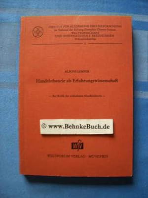 Bild des Verkufers fr Handelstheorie als Erfahrungswissenschaft : zur Kritik der orthodoxen Handelstheorie. Weltwirtschaft und internationale Beziehungen ; 3. zum Verkauf von Antiquariat BehnkeBuch