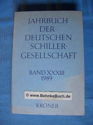 Imagen del vendedor de Jahrbuch der deutschen Schillergesellschaft. 33. Jahrgang 1989. a la venta por Antiquariat BehnkeBuch