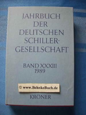 Bild des Verkufers fr Jahrbuch der Deutschen Schillergesellschaft. 33. Jahrgang 1989. zum Verkauf von Antiquariat BehnkeBuch