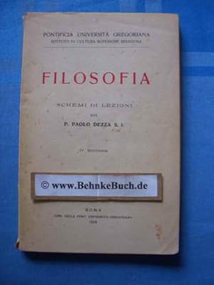 Bild des Verk�ufers f�r Filosofia : schemi di lezioni. zum Verkauf von Antiquariat BehnkeBuch