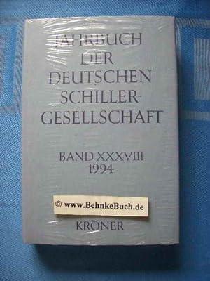 Imagen del vendedor de Jahrbuch der Deutschen Schillergesellschaft. 38. Jahrgang 1994. a la venta por Antiquariat BehnkeBuch