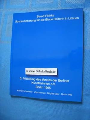 Seller image for Spurensicherung fr die Blaue Reiterin in Litauen. for sale by Antiquariat BehnkeBuch