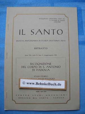 Imagen del vendedor de Il Santo : rivista francescana di storia dottrina arte. Die Gewebe aus dem Grab des heiligen Antonius von padua. Centro Studi Antoniani; Basilica del Santo : Padova, 1928 a la venta por Antiquariat BehnkeBuch