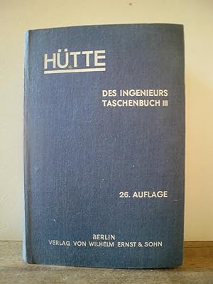 Bild des Verkufers fr Htte" Des Ingenieurs Taschenbuch. 27. Aufl. I. Band zum Verkauf von Antiquarische Bcher Schmidbauer