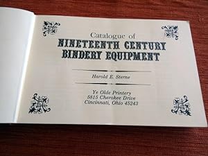 Seller image for Catalogue of Nineteenth Century Bindery Equipment. for sale by The Bookstall