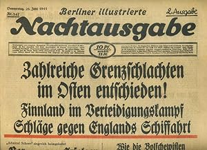 Bild des Verkufers fr Berliner illustrierte Nachtausgabe 26. Juni 1941. 2 Ausgabe Nr. 147. zum Verkauf von Umbras Kuriosittenkabinett