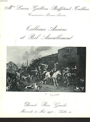 Seller image for TABLEAUX ANCIENS ET BEL AMEUBLEMENT. LE 31 MAI 1978. for sale by Le-Livre