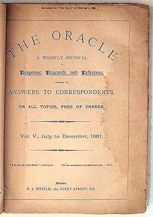 The Oracle. A Weekly Journal of Response, Research and Reference. COnsisting of Answers to Corres...