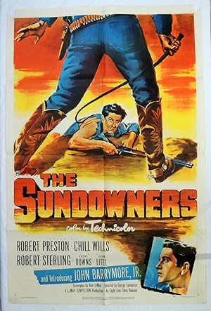 Original 'The Sundowners' 1952 Western Movie Poster - John Barrymore Jr.