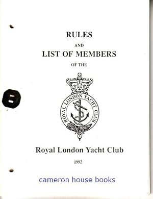 Rules and List of Members of the Royal London Yacht Club