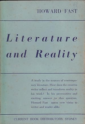 Seller image for Literature and Reality: A Study in the Sources of Contemporary Literature. for sale by Mr Pickwick's Fine Old Books