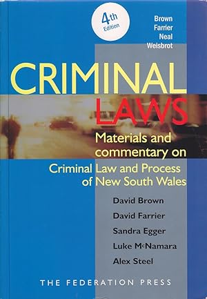 Seller image for Criminal Laws: Materials and Commentary on Criminal Law and Process of New South Wales for sale by Mr Pickwick's Fine Old Books