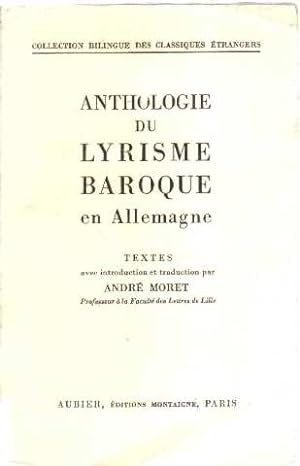 Image du vendeur pour Anthologie du lyrisle baroque en allemagne mis en vente par librairie philippe arnaiz