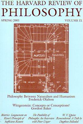 Seller image for The Harvard Review of Philosophy, Volume IX: Spring 2001 for sale by Bookfeathers, LLC