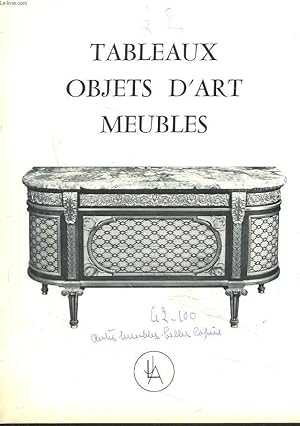 Bild des Verkufers fr TABLEAUX ANCIENS. ARGENTERIE. MEUBLES ET SIEGES DU XVIIIe SIECLE. LE 24 MARS 1980. zum Verkauf von Le-Livre