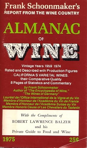 Seller image for Almanac of Wine for sale by The Green Arcade