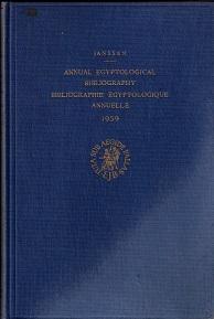 Annual Egyptological Bibliography 1959