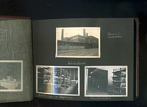 Seller image for Ein privates Fotoalbum aus den Jahren 1953 - 1956: Gross Flottbek / Appel Rucherei / 75 jhriges Geschftsjubilum von Appe Hannover in altona in der Elbschlossbrauerei / Deutsche Werft / Wanderung nach Maschen / Naturschutzgebiet Schafstall / Lneburger Heide / Schloss Winsen / Luhe / Lneburg. Alles montierte original-Photos. / Original photography, silver gelatin prints. for sale by Umbras Kuriosittenkabinett