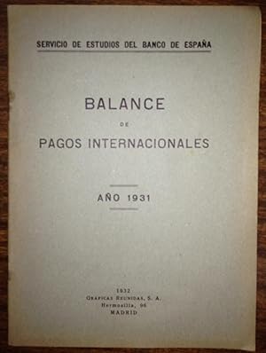 BALANCE DE PAGOS INTERNACIONALES. AÑO 1931