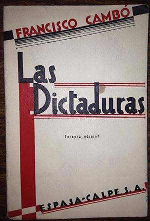 Seller image for LAS DICTADURAS. 3 edicin for sale by Libreria Jimenez (Libreria A&M Jimenez)