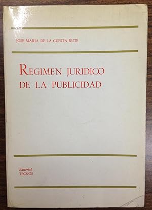 Imagen del vendedor de REGIMEN JURIDICO DE LA PUBLICIDAD a la venta por Libreria Jimenez (Libreria A&M Jimenez)