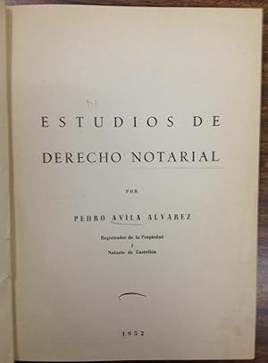 Imagen del vendedor de ESTUDIOS DE DERECHO NOTARIAL a la venta por Libreria Jimenez (Libreria A&M Jimenez)