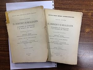 EL DERECHO Y SU REALIZACION. Problemas de Legislación y de Filosofía del Derecho. Traducción espa...