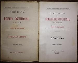 Immagine del venditore per CIENCIA POLITICA Y DERECHO CONSTITUCIONAL COMPARADO. Tomo I: Soberana y Libertad. Tomo II: Gobierno venduto da Libreria Jimenez (Libreria A&M Jimenez)