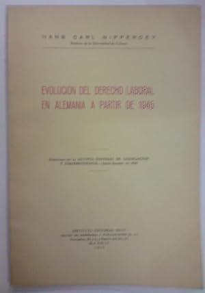 Imagen del vendedor de EVOLUCION DEL DERECHO LABORAL EN ALEMANIA A PARTIR DE 1945. Publicado en la Revista G de Legislacion y Jurisprudencia a la venta por Libreria Jimenez (Libreria A&M Jimenez)