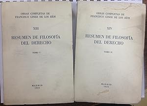 Seller image for RESUMEN DE FILOSOFIA DEL DERECHO. (Tomos XIII y XIV de sus Obras Completas) for sale by Libreria Jimenez (Libreria A&M Jimenez)