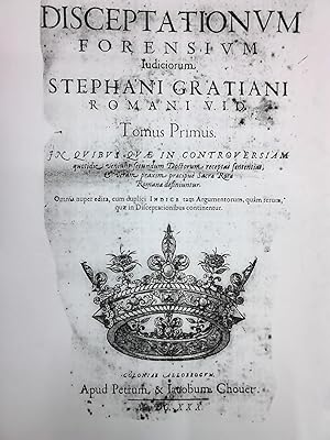 Immagine del venditore per DISCEPTATIONVM FORENSIVM IUDICIORUM. In QVIBVS QVAE IN CONTROVERSIAM quotidie veniunt fecundum Doctorum receptas fententias & veram praxim praecipu Sacrae Rotae Romana definiuntur. Omnia nuper edita venduto da Libreria Jimenez (Libreria A&M Jimenez)