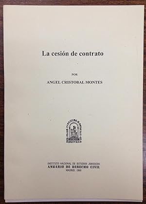 Imagen del vendedor de LA CESION DE CONTRATO (Publicado en el Anuario de D Civil) a la venta por Libreria Jimenez (Libreria A&M Jimenez)