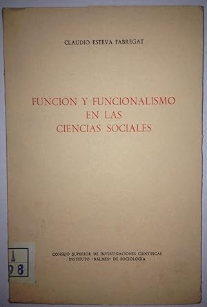 Imagen del vendedor de FUNCION Y FUNCIONAMIENTO EN LAS CIENCIAS SOCIALES a la venta por Libreria Jimenez (Libreria A&M Jimenez)