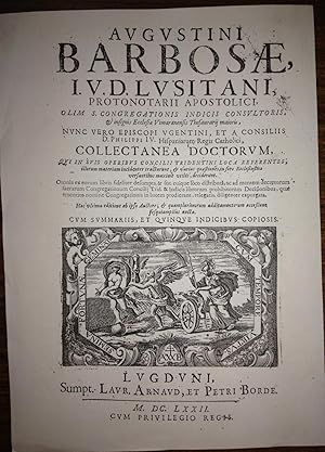 Bild des Verkufers fr COLLECTANEA DOCTORUM, Qui in svis Operibvs Concilii Tridentini Loca referentes,. illorum materiam incidenter tractarunt, varias quaftiones, in foro Ecclefiaftico verfantibus maxime utiles, deciderunt. Hac ultima editione ab ipfo Auctore zum Verkauf von Libreria Jimenez (Libreria A&M Jimenez)