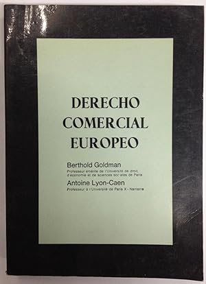 Seller image for DERECHO COMERCIAL EUROPEO. Prlogo de Bernardo M Cremades y Alfredo Snchez-Bella Carswell for sale by Libreria Jimenez (Libreria A&M Jimenez)