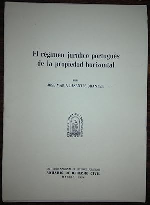 Imagen del vendedor de EL REGIMEN JURIDICO PORTUGUES DE LA PROPIEDAD HORIZONTAL (Publicado en el Anuario de D Civil) a la venta por Libreria Jimenez (Libreria A&M Jimenez)