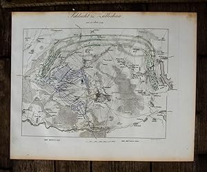 Seller image for Ankolorierter Kupferstich-Plan. Schlacht bei Zllichau, am 23. Juli 1759. for sale by Antiquariat Thomas Rezek