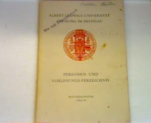 Imagen del vendedor de Personen- und Vorlesungs-Verzeichnis: Wintersemester 1958/59 a la venta por books4less (Versandantiquariat Petra Gros GmbH & Co. KG)