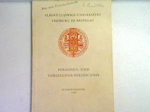 Seller image for Personen- und Vorlesungs-Verzeichnis: Sommersemester 1959 for sale by books4less (Versandantiquariat Petra Gros GmbH & Co. KG)