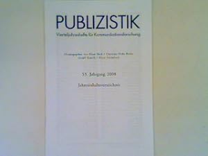 Seller image for Publizistik: Vierteljahreshefte fr Kommunikationsforschung for sale by books4less (Versandantiquariat Petra Gros GmbH & Co. KG)