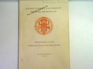 Imagen del vendedor de Personen- und Vorlesungs-Verzeichnis: Wintersemester 1959/60 a la venta por books4less (Versandantiquariat Petra Gros GmbH & Co. KG)