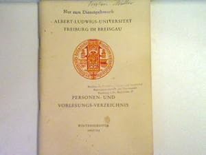 Seller image for Personen- und Vorlesungs-Verzeichnis: Wintersemester 1957/58 for sale by books4less (Versandantiquariat Petra Gros GmbH & Co. KG)